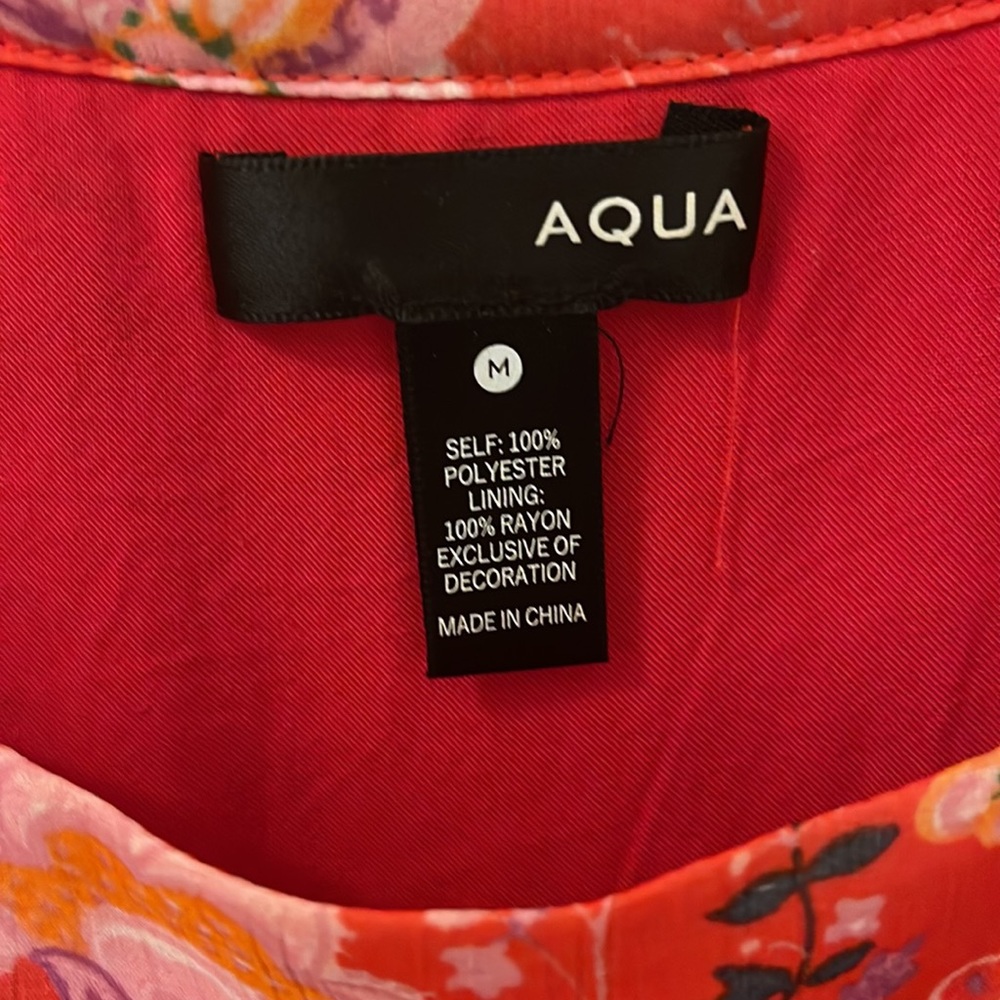 Aqua, M 100% Polyester, Lined, String Strap, Tank… - image 2